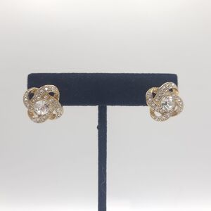 Gold and Crystal Knot Earrings